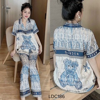 Đồ bộ pijama mặt nhà chất lụa xước cao cấp nữ có size