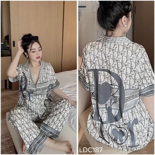Đồ bộ pijama mặt nhà chất lụa xước cao cấp nữ có size