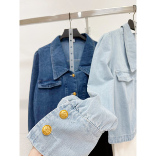 AfterBefore | Áo Denim Crop Top Tay Dài
