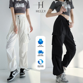 Quần kaki ống suông nữ rộng cạp chun dây thắt phong cách Avocado 2 túi hộp phong cách trẻ trung năng động