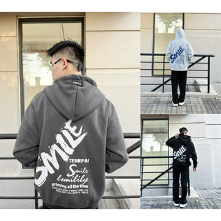 Áo Khoác Hoodie Zip In Chữ mặt sau SMILE CINDDY BRAND Dòng Chữ Nam Nữ KI009