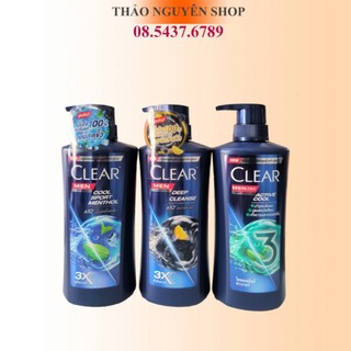 Dầu gội Clear Thái Lan 390ml, dầu gội Clear Men Deep Cleanser than hoạt tính, cool sport menthol