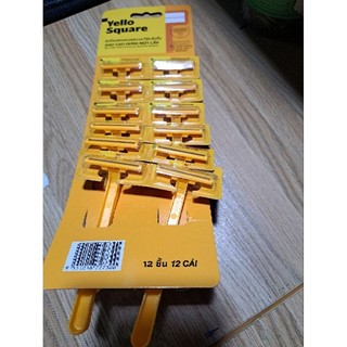 Vỉ 12 cây dao cạo râu Vàng