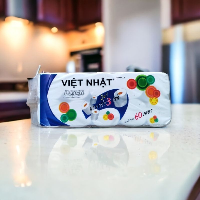 Giấy vệ sinh Việt Nhật bóng 10 cuộn vân cá heo