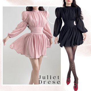JULIET - Đầm voan tơ cát Hàn siêu đẹp, form cổ cao hở lưng quyến rũ tinh tế, tôn dáng