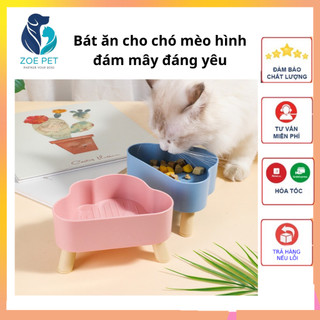 Bát ăn cho chó mèo hình đám mây ngộ nghĩnh, có chân chống mỏi cổ
