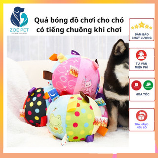 Đồ chơi cho chó mèo quả bóng nhiều màu, có chuông