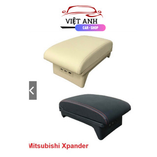 Hộp tỳ tay xe Mitshubishi Xpander 2 màu Kem và Đen Cao cấp tích hợp 4 cổng USB