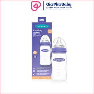 Bình ti lansinoh dung tích 160ml/240ml hàng chính hãng có kèm núm ti cho bé
