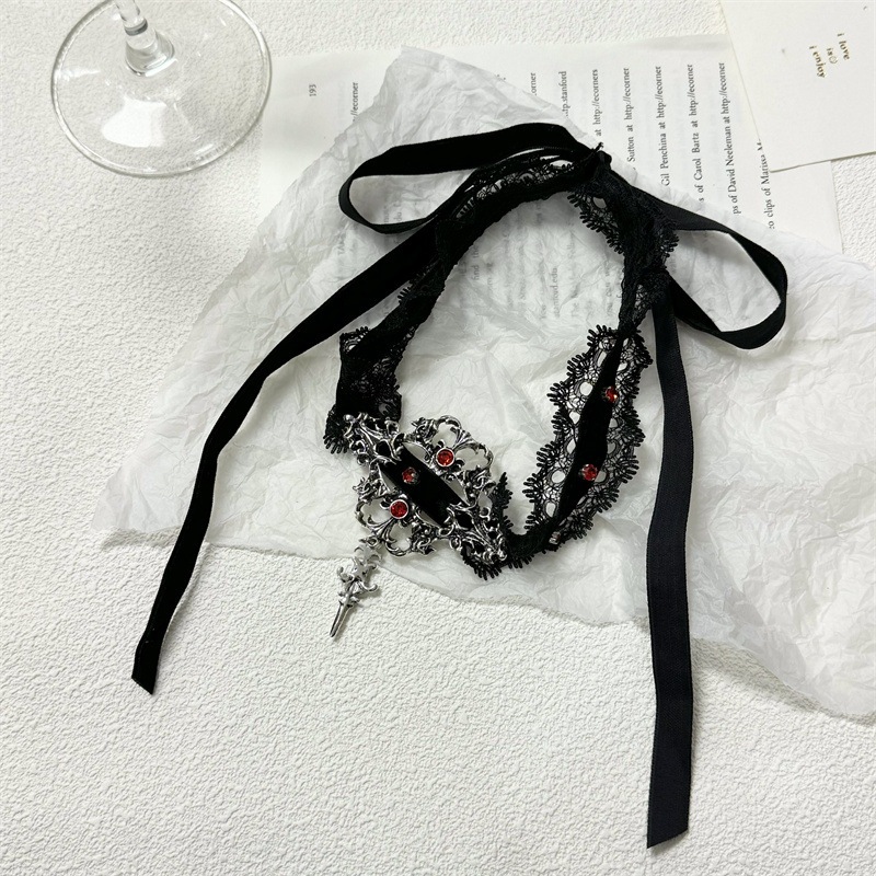 [ XxholicC ] - CHOKER Gothic Ren Hạt Đỏ