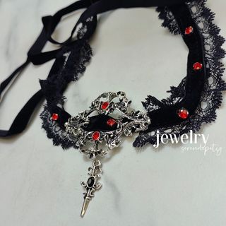 [ XxholicC ] - CHOKER Gothic Ren Hạt Đỏ