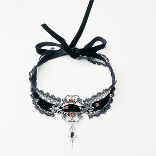 [ XxholicC ] - CHOKER Gothic Ren Hạt Đỏ