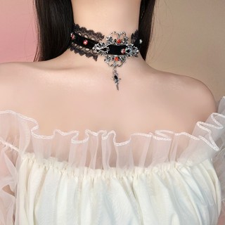 [ XxholicC ] - CHOKER Gothic Ren Hạt Đỏ