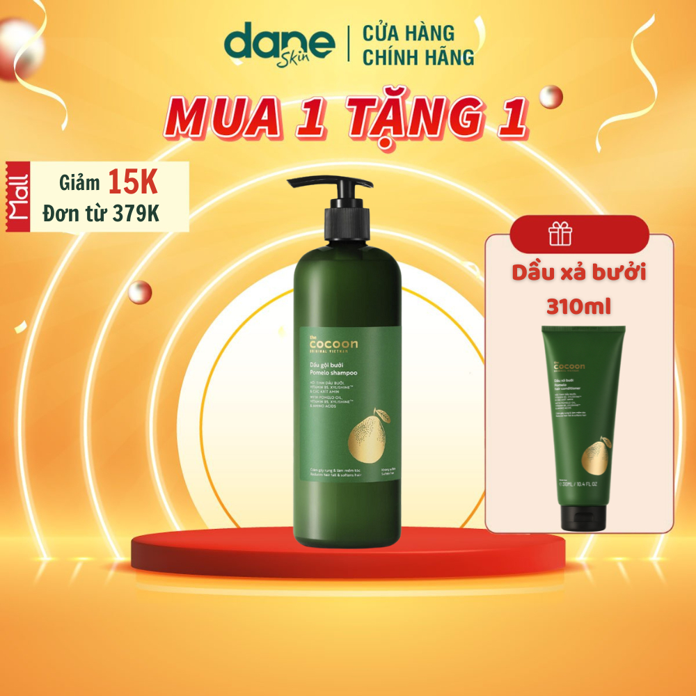 Dầu Gội Bưởi Cocoon 500Ml Giảm Rụng Tóc Và Kích Thích Mọc Tóc, Giúp Mái Tóc Đen Dày Và Mềm Mại