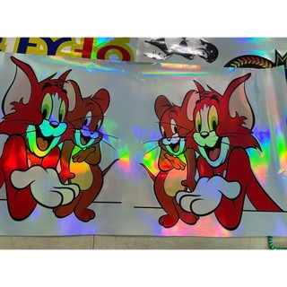 Decal phản quang 7 màu tom&jerry , Decal dán xe máy, ô tô, xe tải... SL 1 đôi