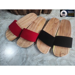Guốc Gỗ Guốc Mộc Nam Nữ Quai Nhung ( Có đóng đế cao su )