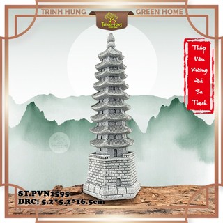 Tượng tháp văn xương đá sa thạch - trang trí tiểu cảnh,bán cạn, terrarium,bonsai