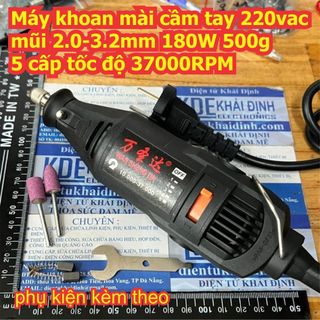 MÁY KHOAN khoan mạch cầm tay 220vac, mũi 0.1-3.2mm 180W, 400g, 5 cấp tốc độ 32000RPM kde3670