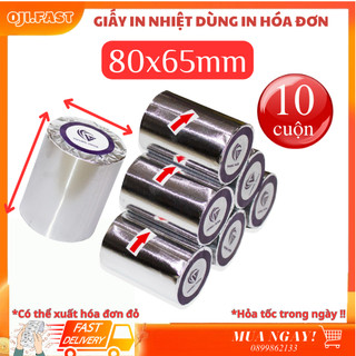 Giấy in nhiệt k80x60 và k80x65 - giấy in bill khổ 80 đường kính 60 hoặc 65mm - dùng cho mọi loại máy