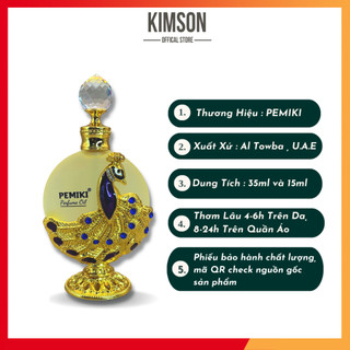 Tinh dầu nước hoa dubai PEMIKI nước hoa nam nữ công vàng 15ml dầu thơm lâu 24h
