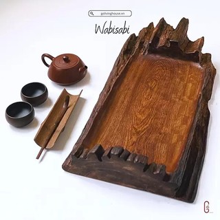 Khay trà, đĩa gỗ nguyên khối để ấm chén, thức ăn, sushi, sashimi