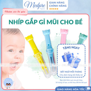 Nhíp gắp gỉ mũi cho bé, dụng cụ gắp rỉ mũi đầu tròn cho bé sơ sinh an toàn có nắp đậy - Medpre