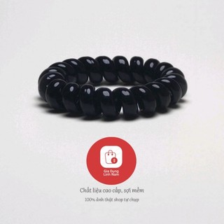 Dây buộc tóc lò xo đen, chun buộc tóc lò xo nhựa co giãn - TD07