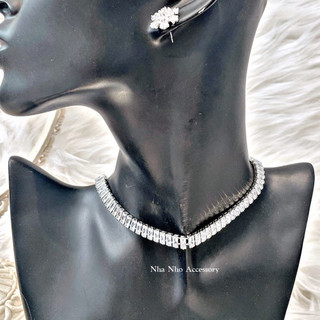Vòng Cổ Choker Đá Bản Ngang SOPHIA NHÀ NHỎ 1115