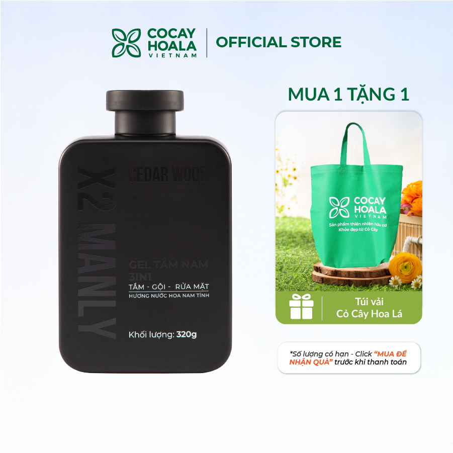 Combo Vì Anh Ngon X2 Manly - Sữa tắm gội hương nước hoa nam tính Cỏ Câ