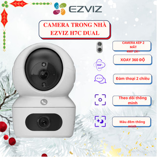 Camera WIFI Ezviz ống kính kép 2 mắt trong nhà cao cấp EZVIZ H7C Dual, xoay 360, tích hợp AI, màu đêm, đàm thoại 2 chiều