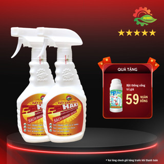 Combo 2 tẩy cặn canxi Haki làm trắng bồn sứ, sen vòi, inox nhà tắm loại 500ml
