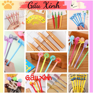 (Đơn 50k tặng 10 ngòi) 100 Mẫu bút mực đen ngòi 0.38mm Gauxinhshop nhiều hình cute dễ thương