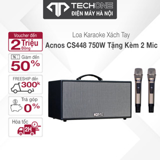 Dàn âm thanh di động xách tay ACNOS CS448 Và Loa karaoke Acnos CS447R PLUS  Công suất 750W (PMPO) Tặng kèm 2 mic