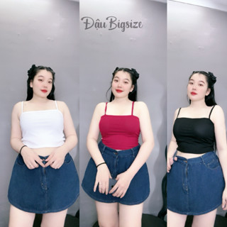  Áo 2 Dây Bigsize Nữ Đi Biển Du Lịch ,Áo Ống Big Size Vải Gân Tăm Co Giãn Ôm Dáng G118 