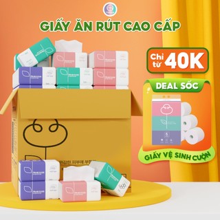 Giấy ăn rút Top Gia, thùng 30 gói/16 gói 4 lớp cao cấp tiện lợi