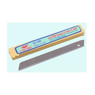 1 hộp nhỏ Lưỡi dao Unicorn SL100 nhỏ 9mm (Hộp vàng 10 lưỡi)-LD00001