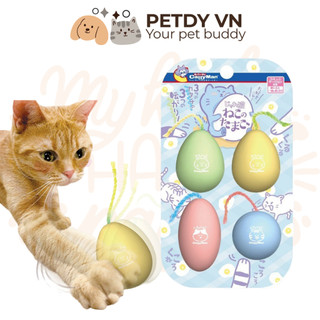 Set 4 trứng nhựa đồ chơi đuổi bắt tương tác dành cho mèo Cattyman