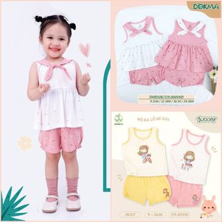 Jb157 - dmb508 bộ ba lỗ sát nách bamboo bé gái judoby