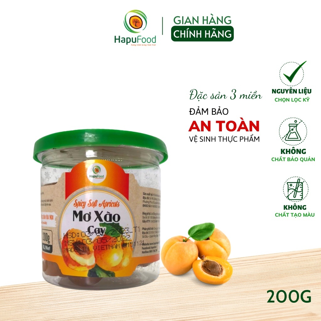 Mơ xào cay HAPUFOOD 200g - ô mai truyền thống loại 1