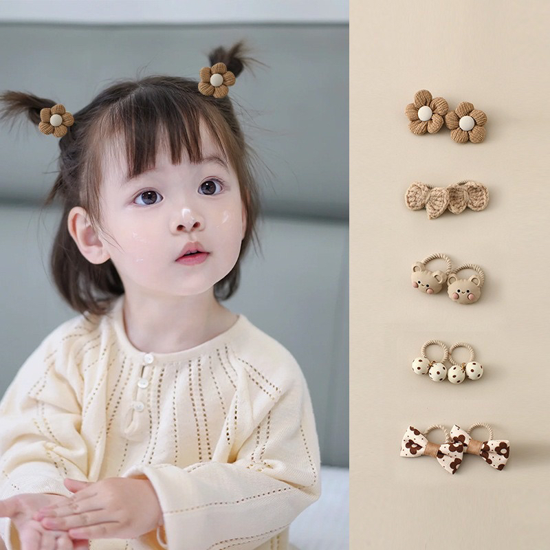 Thun ( Dây) cột tóc đính stick cute cho bé hàng quảng châu