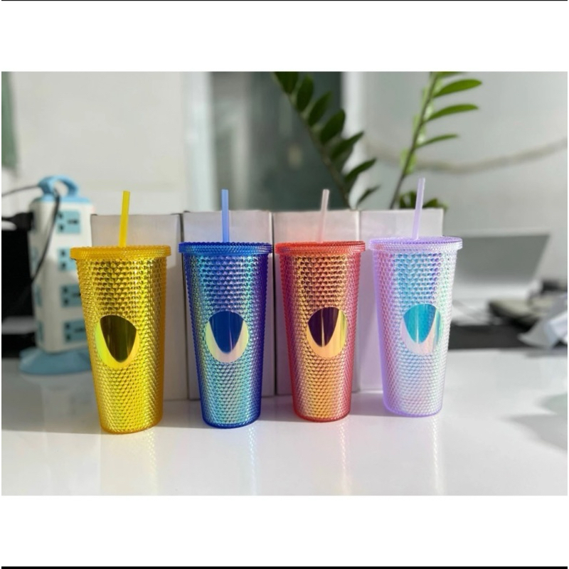 Ly nước Kim Cương 2 lớp cách nhiệt 2-3h tặng ống hút
