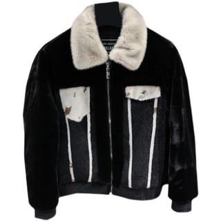 Áo khoác, Áo khoác da nhung cổ lông lót lông cao cấp unisex