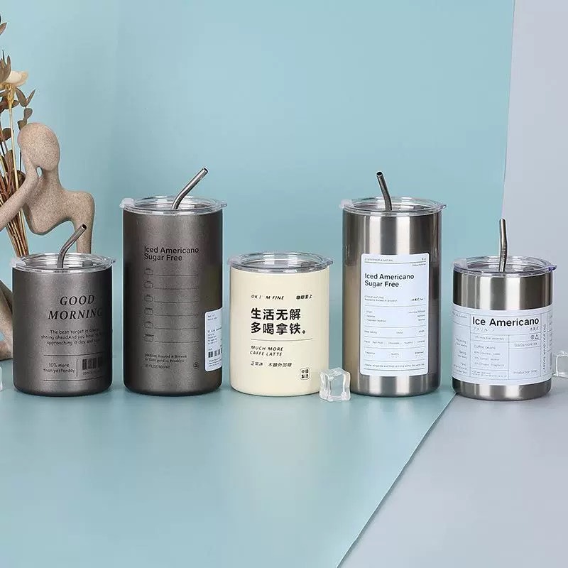 [HÀNG SẴN - GIAO NHANH 2H] Ly giữ nhiệt inox 304 Iced Americano Melli không gỉ, Cốc giữ nhiệt kèm ống hút 300/600ml | BigBuy360 - bigbuy360.vn