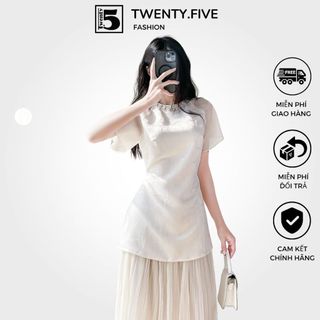 Áo dài cách tân, trang trí cổ ngọc trai, sang trọng, trẻ trung Twenty.5 -  SA137