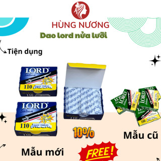 Lưỡi Dao lam cạo râu tóc Lord Classic stainless, lưỡi lam nửa cho baber shop tiện dụng hộp 110 chiếc