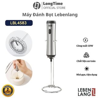 Máy đánh trứng tạo bọt cafe cầm tay mini Lebenlang LBL4583, có giá treo, sạc pin tiện lợi, công suất 10W hàng chính hãng