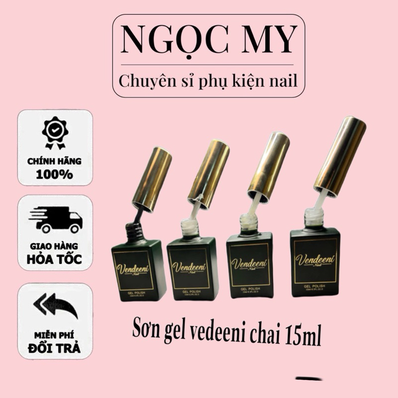 Sơn Gel VENDEENI Lẻ Màu Đen,Màu Trắng ,Màu Trắng Gạo , Màu Trắng Sữa