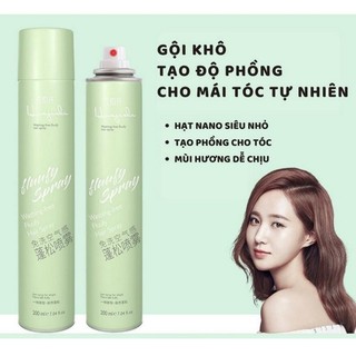 Dầu Gội Khô Tạo Phồng Dùng Cho Nam Nữ 200ml Xịt Gội Khô Không Bết Tóc Nội Địa Trung ILY