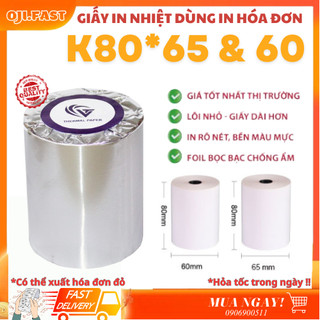 Giấy in hoá đơn 80*65 / k80x65 - giấy in bill 80x65, giấy in nhiệt