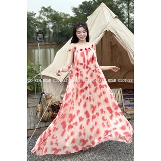 VA773  Đầm dập li hoạ tiết